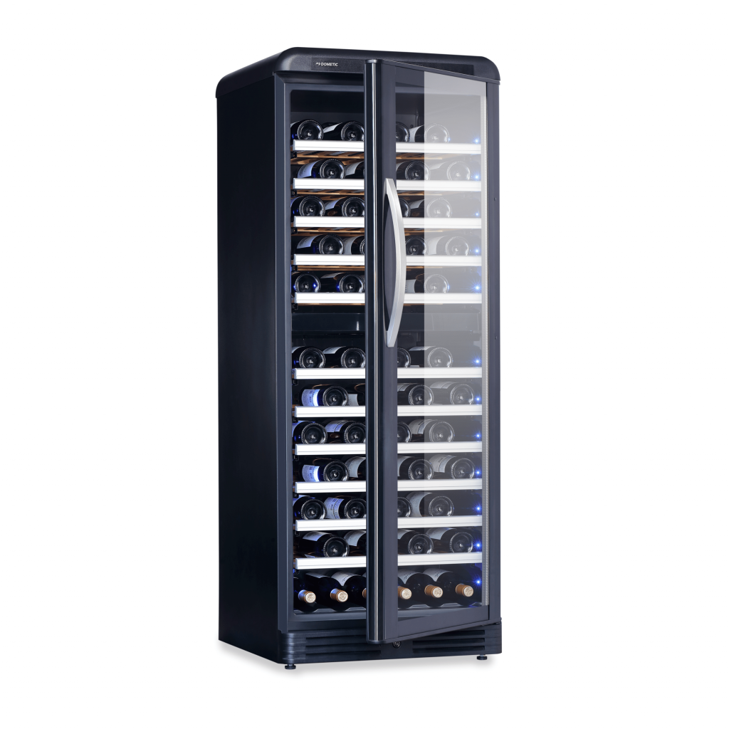 Винный шкаф с поддержкой постоянных температур для белого и красного вина в разных камерах